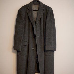 Cerrini fabric woven Italy Robert Hall men size 42 lined wool dress coat vintage